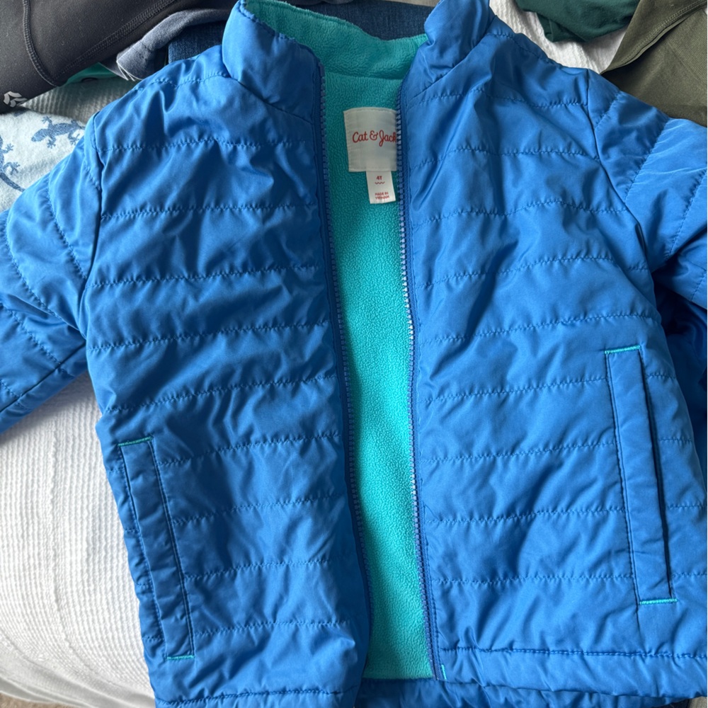Cat & Jack Blue Puffer Jacket Quilted Lightweight